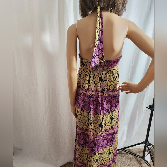 OLD NAVY LINEN BLEND Batik Halter Maxi - Picture 2 of 4